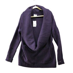 NWT Hyden Yoo Antonia Sweater Mens M Purple Cashmere Wool Blend Cowl Neck